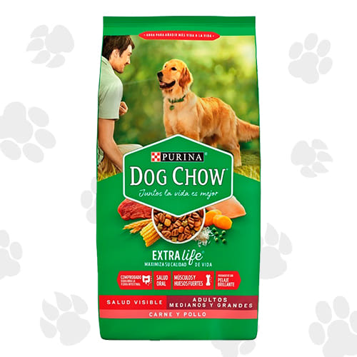 dog chow adulto razas medianas y grandes extralife 17kg