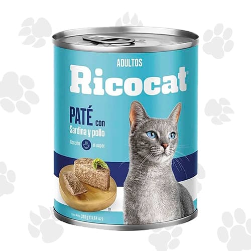 ricocat pate adulto sardina y pollo 330gr Ricocat Pate Adulto Sardina y Pollo 330gr – Alimento Húmedo