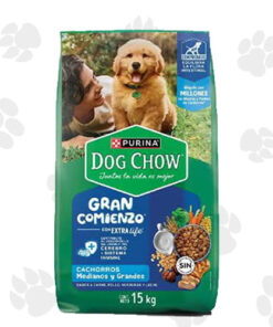 Dog Chow Cachorro medianos y grandes sabor carne, pollo, verdura y leche 15 kg