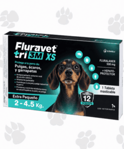 Fluravet 3M Antipulgas para Perro 2 a 4.5 Kg x 1 Tableta