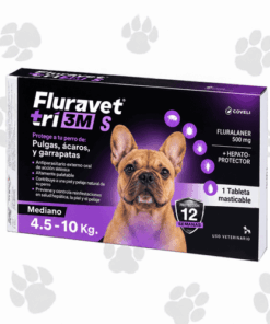 Fluravet 3M Antipulgas para Perro 4.5 a 10 Kg x 1 Tableta