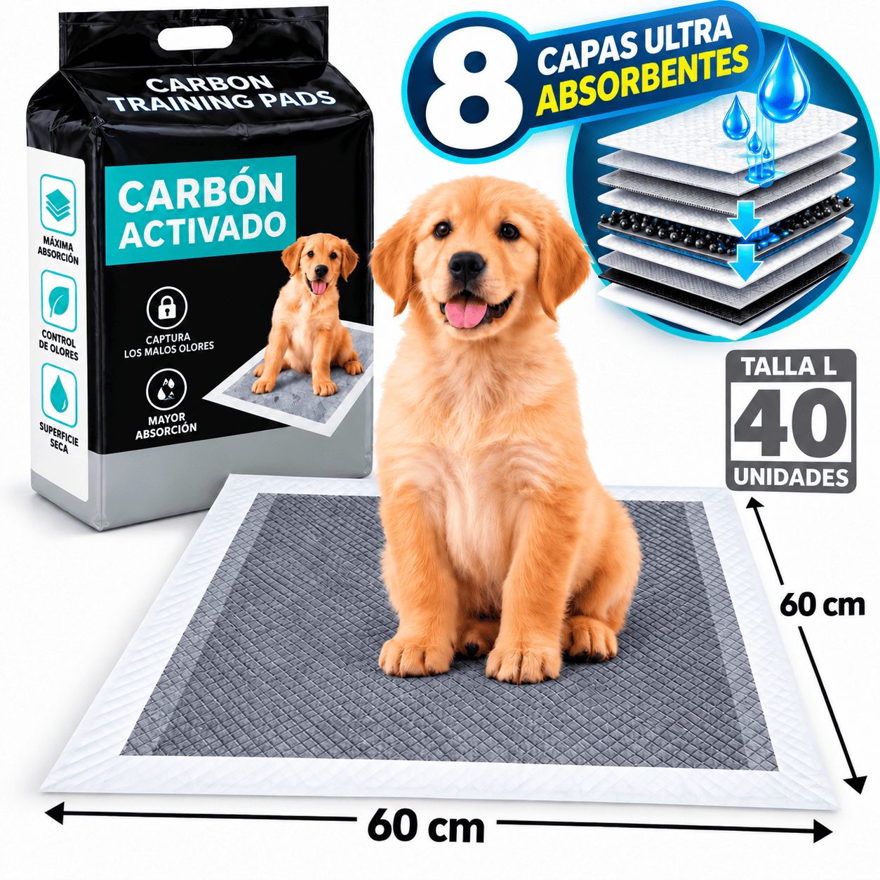 panal-de-piso-carbon-activado-talla-l Pañal de Piso Carbón Activado Training Pads Talla L